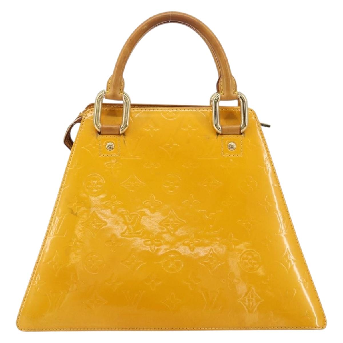 LOUIS VUITTON Monogram Vernis Forsyth Hand Bag Jaune M91112 LV Auth 183235