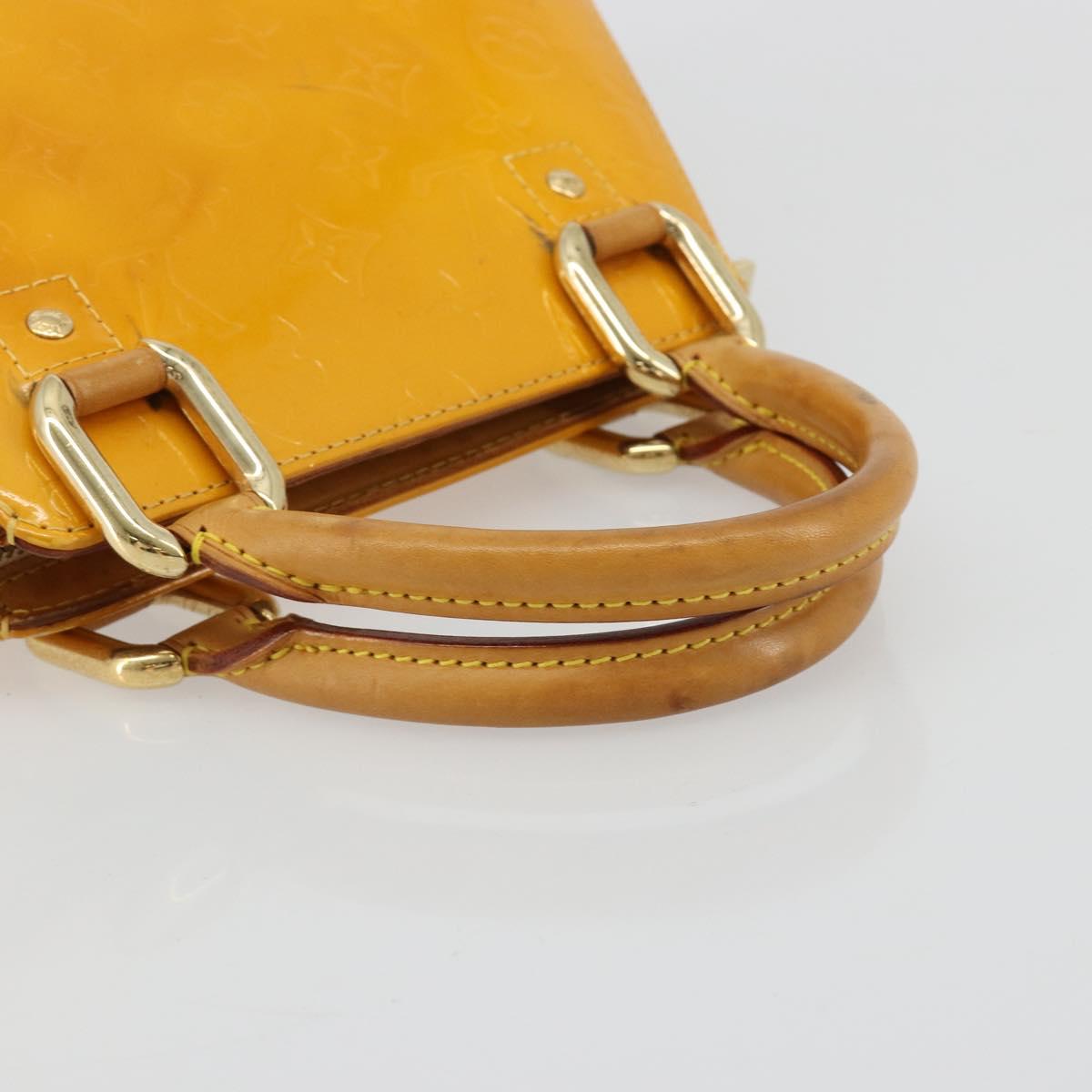 LOUIS VUITTON Monogram Vernis Forsyth Hand Bag Jaune M91112 LV Auth 183235