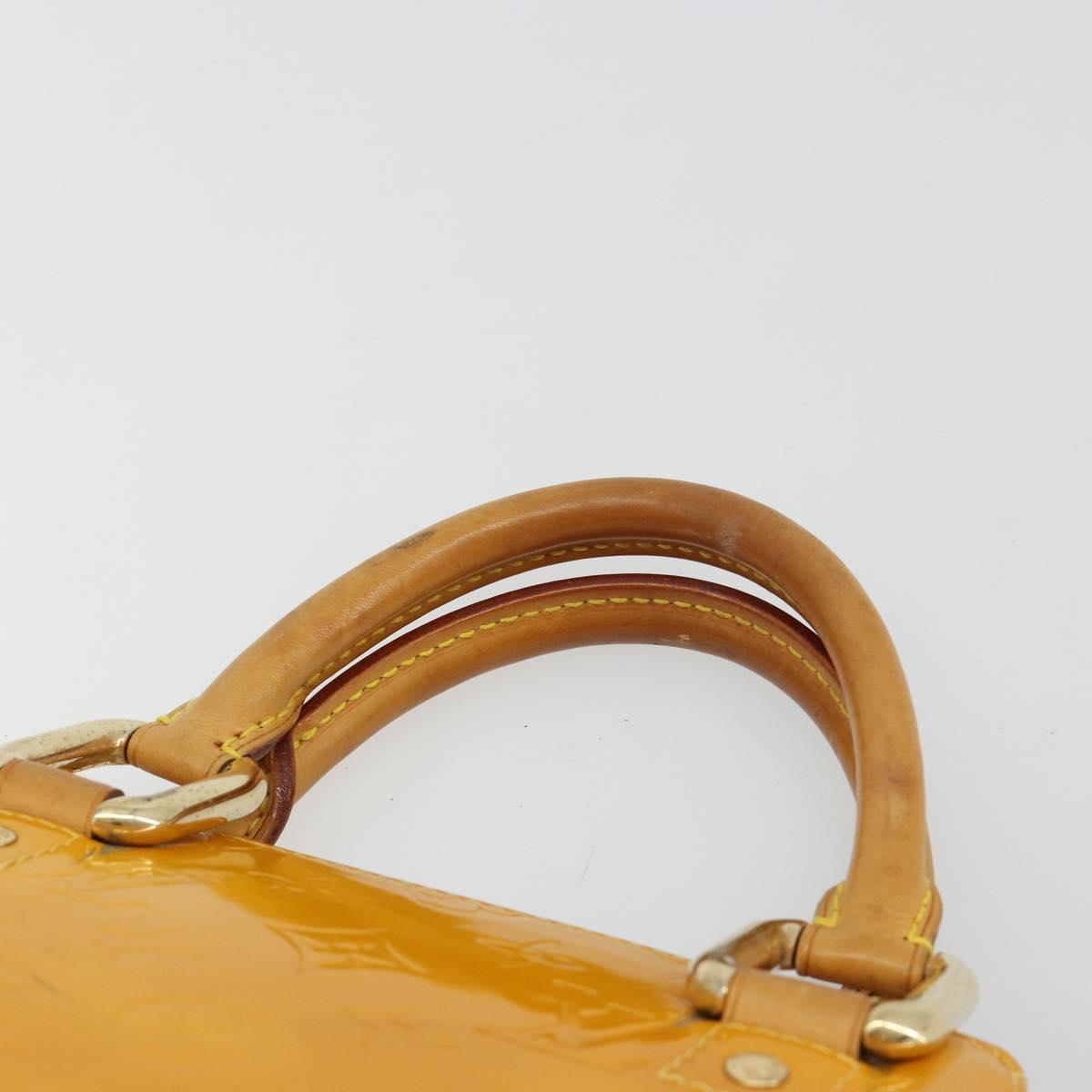 LOUIS VUITTON Monogram Vernis Forsyth Hand Bag Jaune M91112 LV Auth 183235