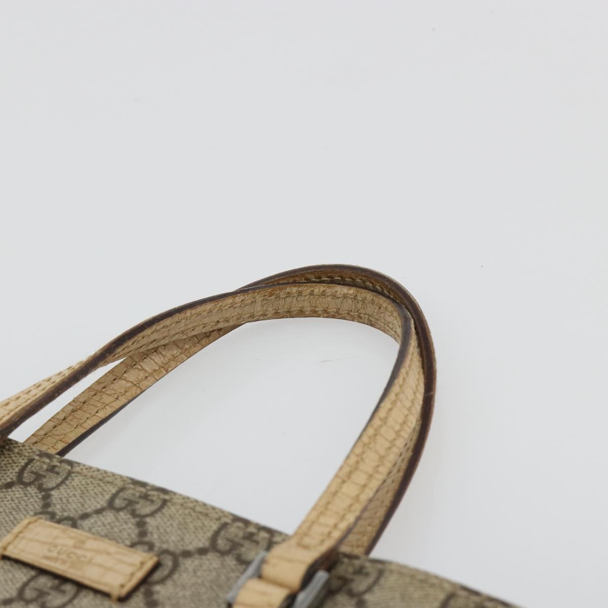 GUCCI GG Supreme Hand Bag PVC Beige Silver 117551 Auth 183237