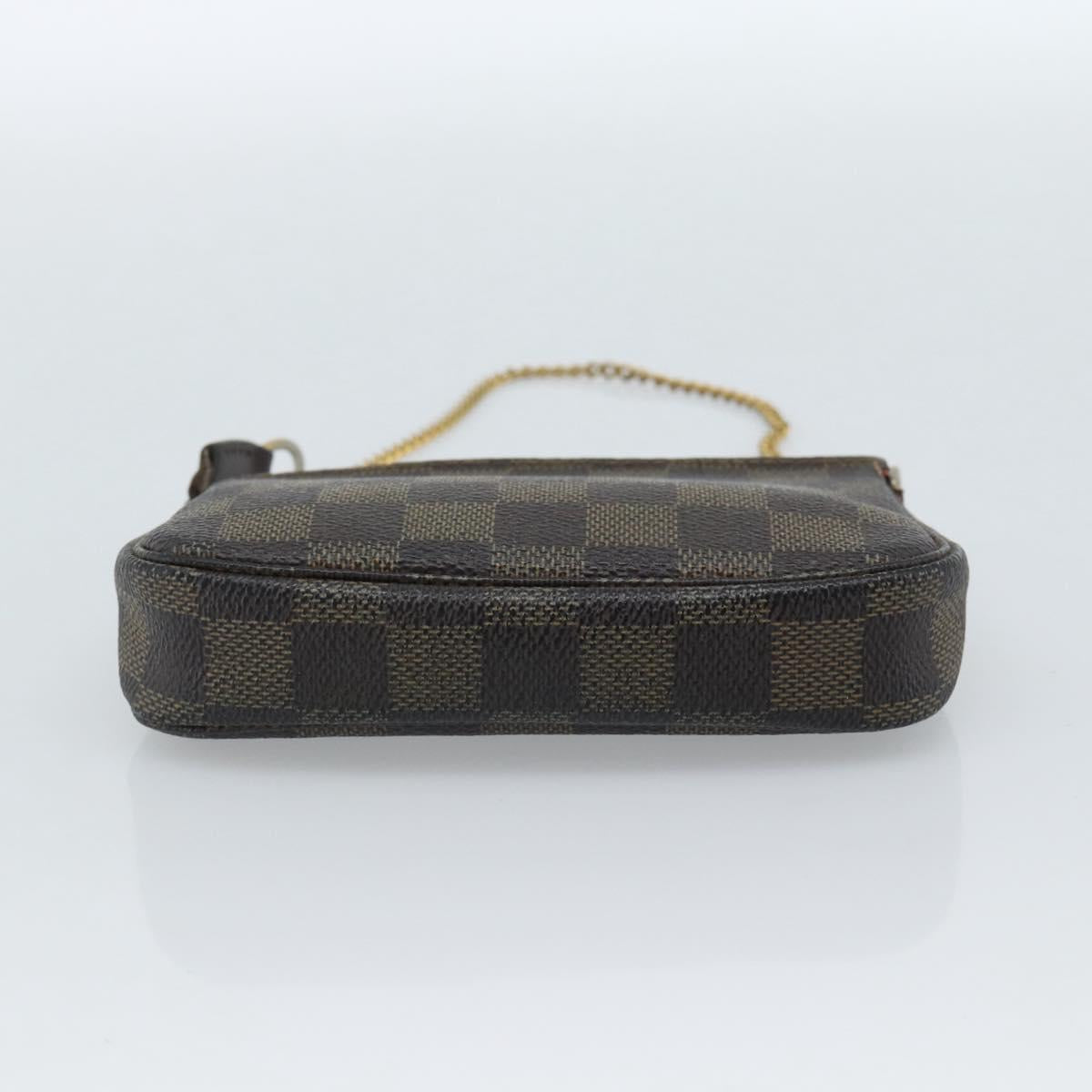 LOUIS VUITTON Damier Ebene Mini Pochette Accessoires Pouch N58009 LV Auth 183239