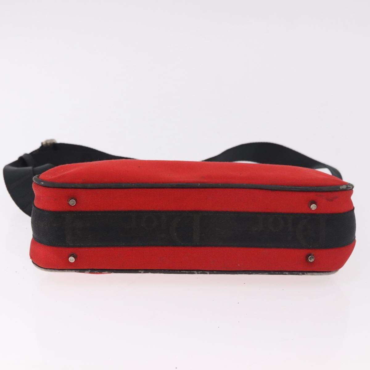 Christian Dior Hardcore Shoulder Bag Canvas Silver Red Auth 183247