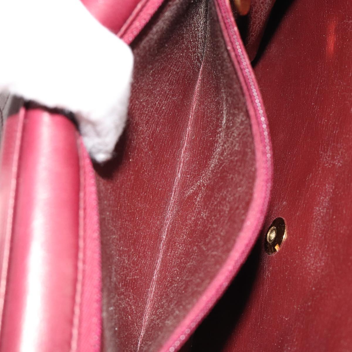 CHANEL Matelasse Chain Shoulder Bag Lamb Skin Bordeaux Gold CC Auth 183248A