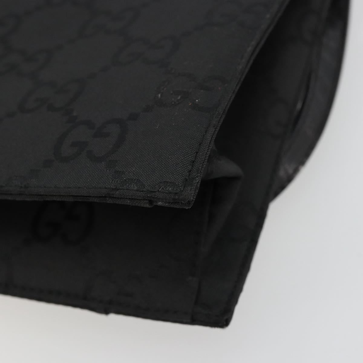 GUCCI Shoulder Bag Embossed leather Black Silver 001 3158 Auth 183254