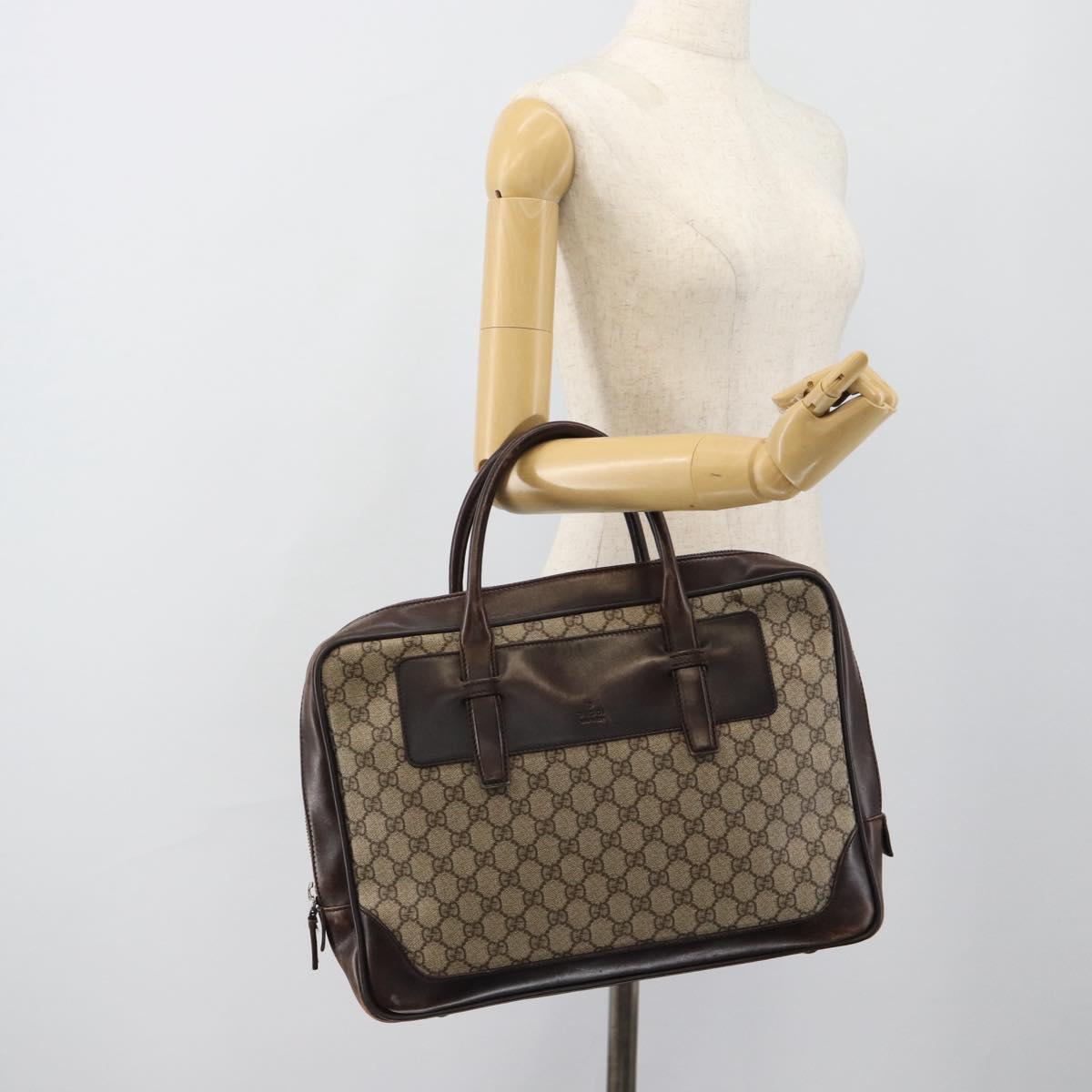 GUCCI GG Supreme Tote Bag PVC Beige 101666 Auth 183255