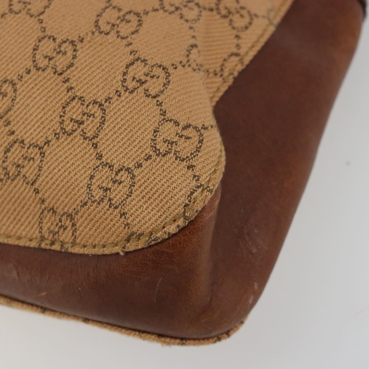 GUCCI GG Canvas Horsebit Shoulder Bag Beige 101975 Auth 183256A