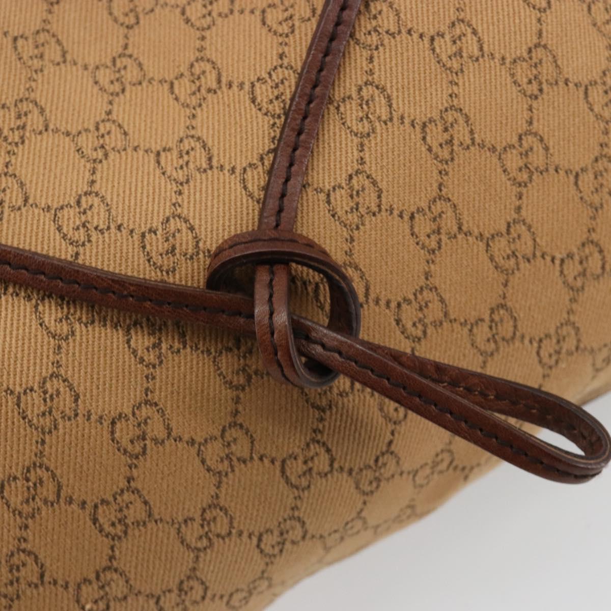 GUCCI GG Canvas Horsebit Shoulder Bag Beige 101975 Auth 183256A