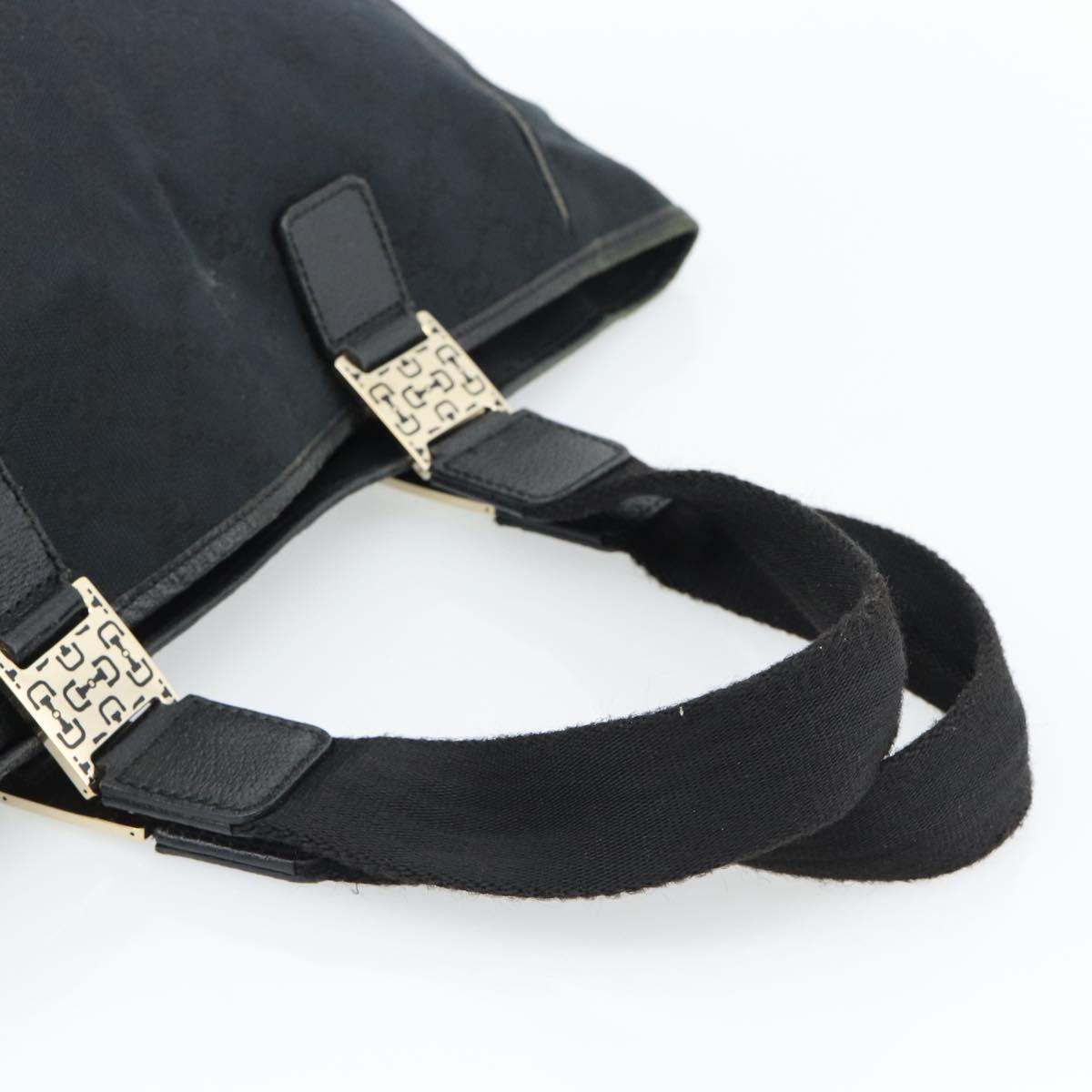 GUCCI GG Canvas Tote Bag Black Gold 145758 Auth 183257