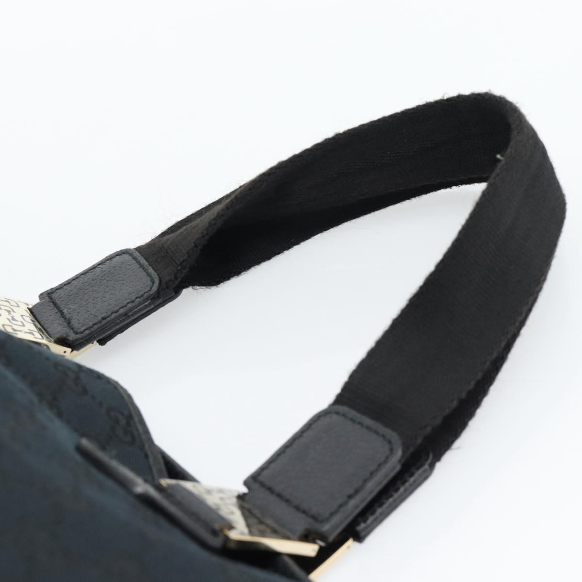 GUCCI GG Canvas Tote Bag Black Gold 145758 Auth 183257