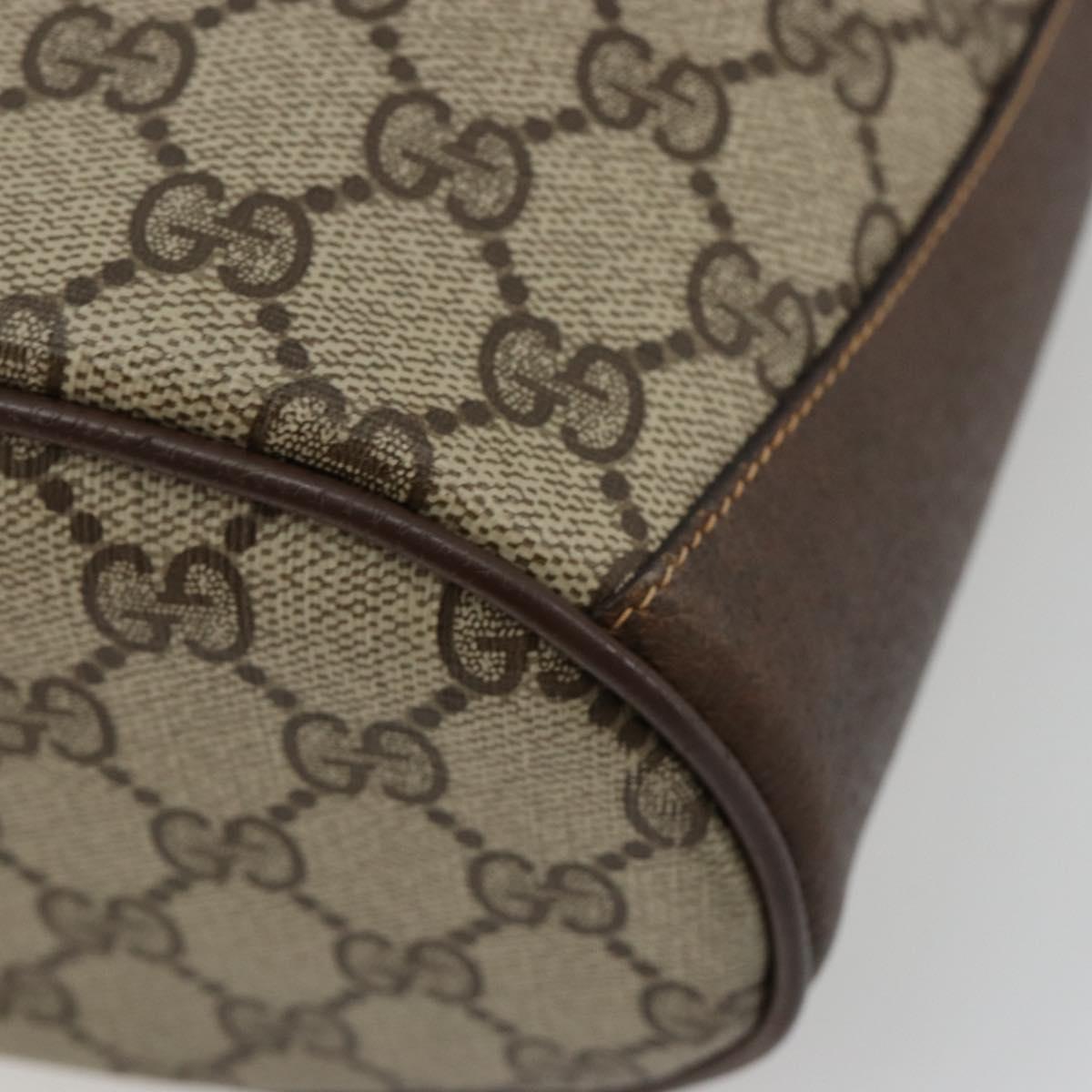 GUCCI GG Supreme Web Sherry Line Bag PVC Beige Gold 904 02 081 Auth 183259
