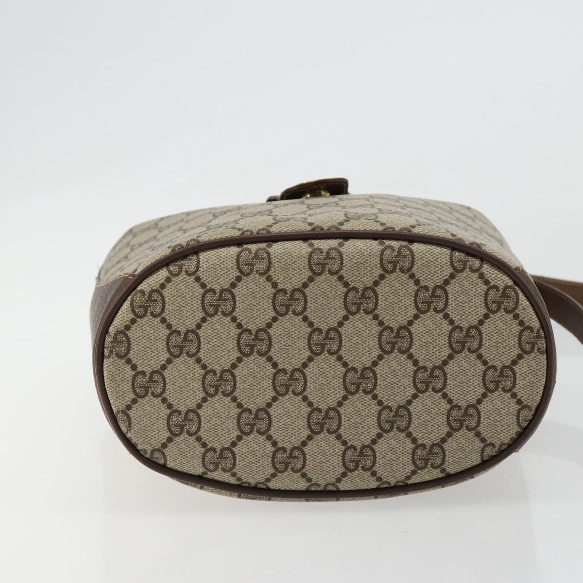 GUCCI GG Supreme Web Sherry Line Bag PVC Beige Gold 904 02 081 Auth 183259