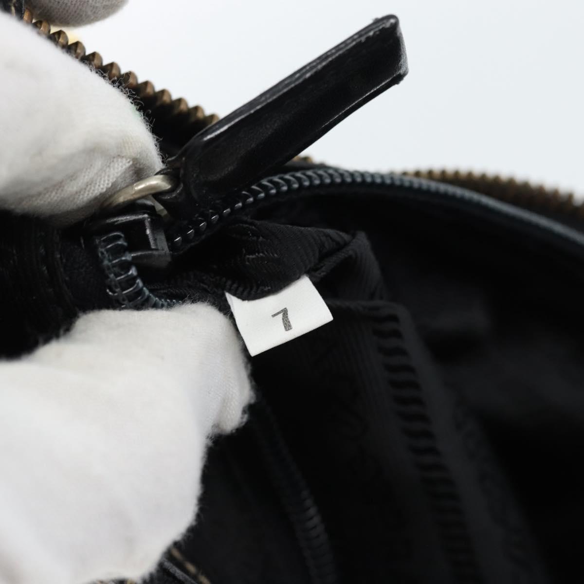 PRADA Chain Shoulder Bag Leather Black Gold Auth 183263A