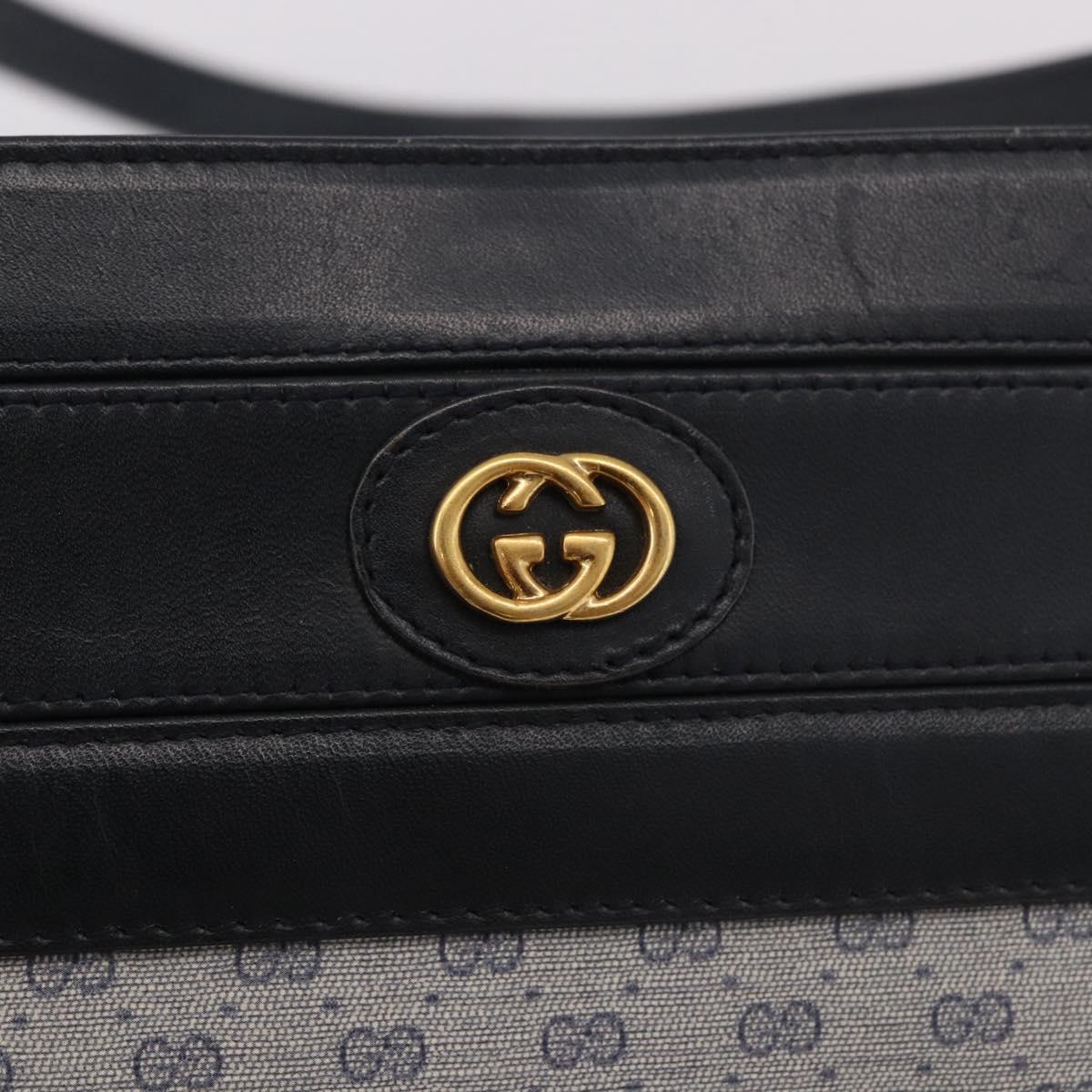 GUCCI Micro GG Supreme Shoulder Bag PVC Navy Gold 001 109 0579 Auth 183267