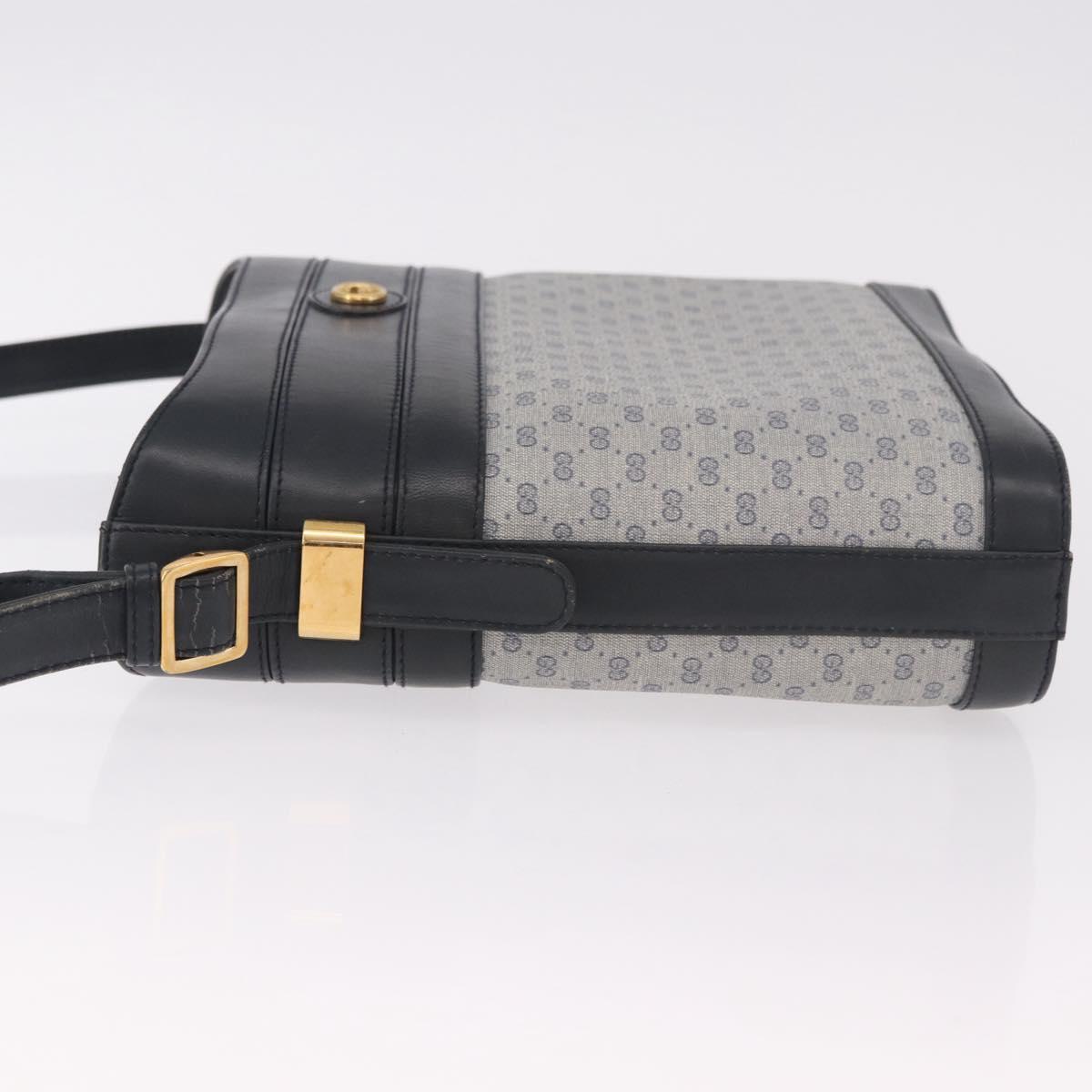 GUCCI Micro GG Supreme Shoulder Bag PVC Navy Gold 001 109 0579 Auth 183267