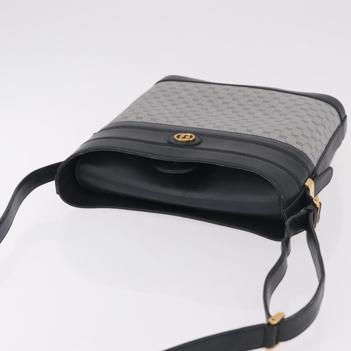 GUCCI Micro GG Supreme Shoulder Bag PVC Navy Gold 001 109 0579 Auth 183267