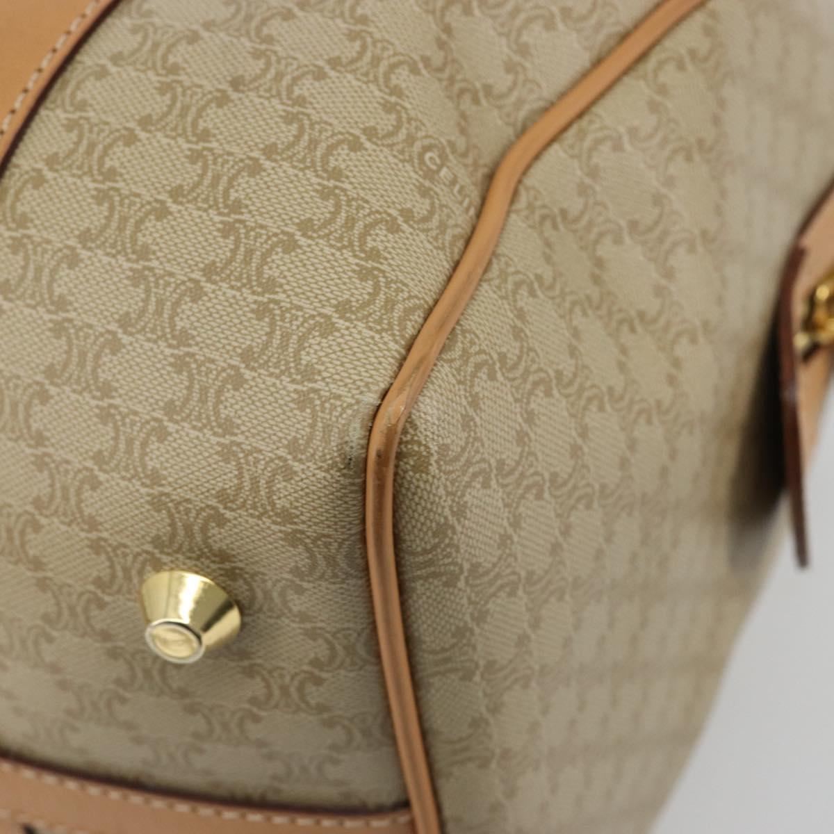CELINE Macadam Canvas Hand Bag PVC Beige Gold Auth 183269A