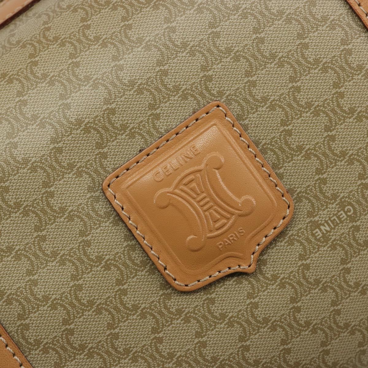 CELINE Macadam Canvas Hand Bag PVC Beige Gold Auth 183269A