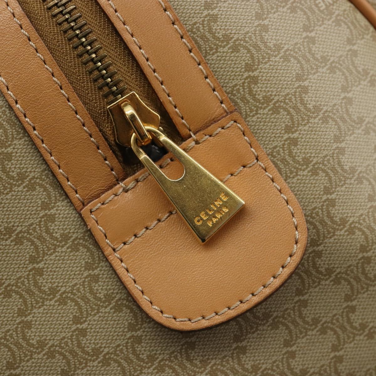 CELINE Macadam Canvas Hand Bag PVC Beige Gold Auth 183269A