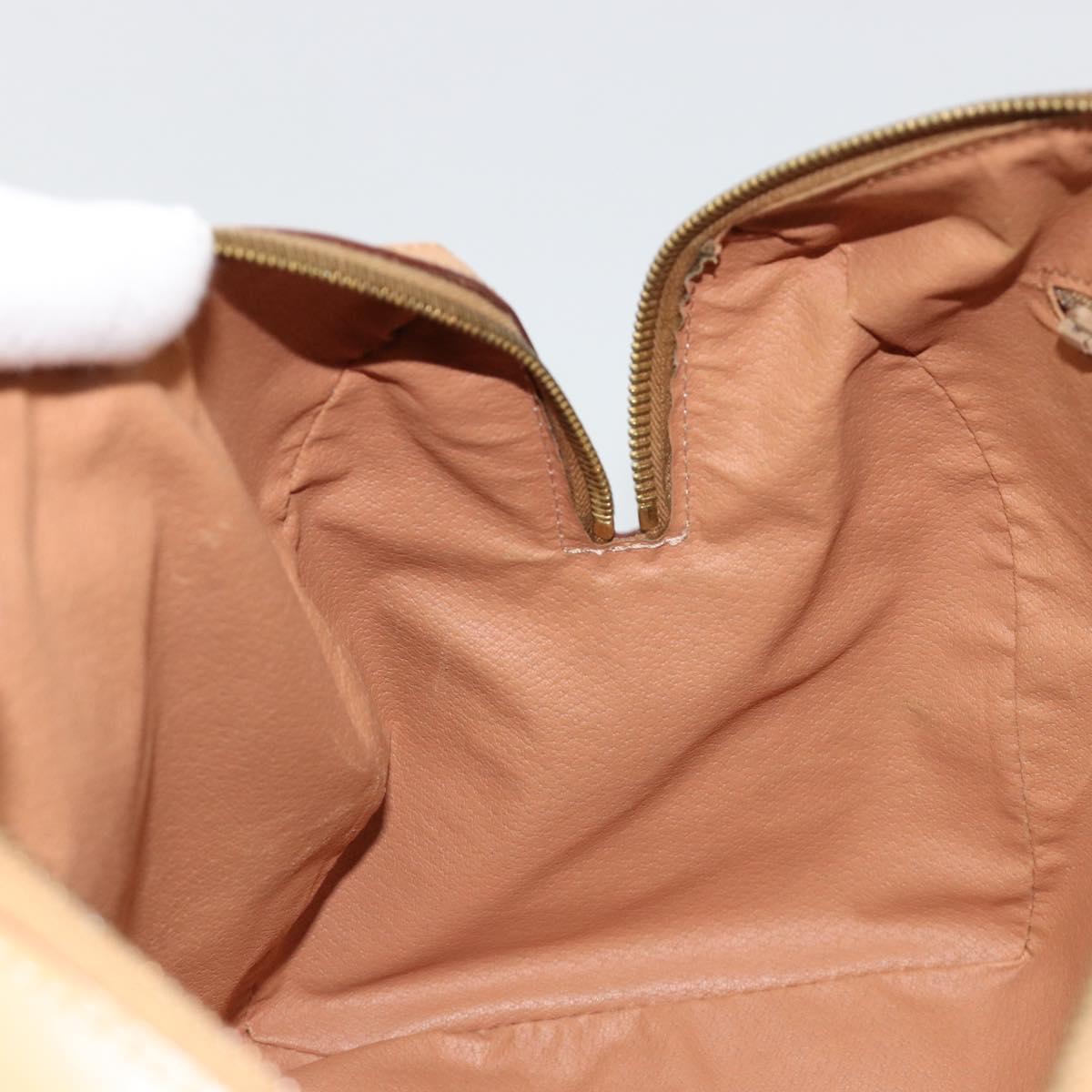CELINE Macadam Canvas Hand Bag PVC Beige Gold Auth 183269A