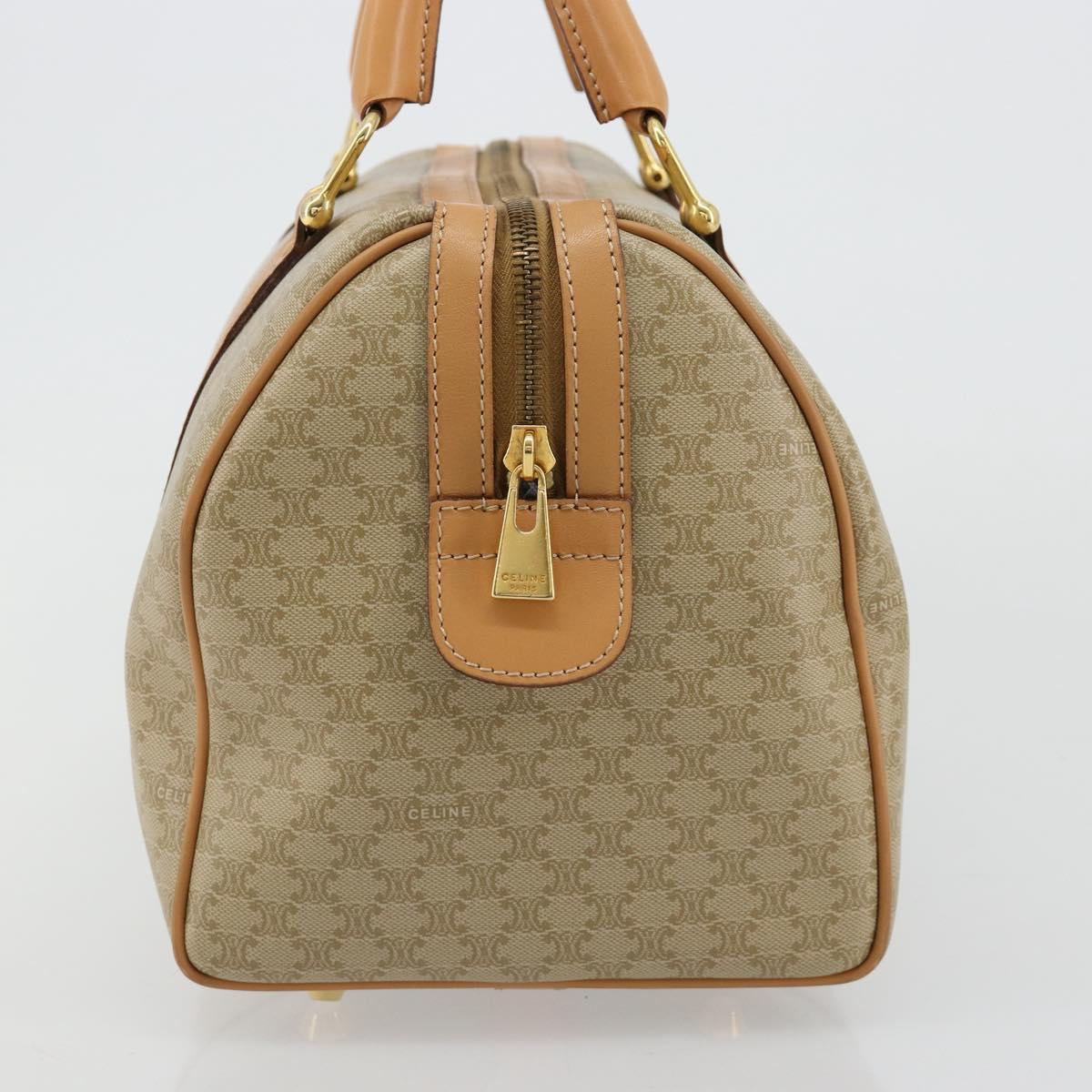 CELINE Macadam Canvas Hand Bag PVC Beige Gold Auth 183269A