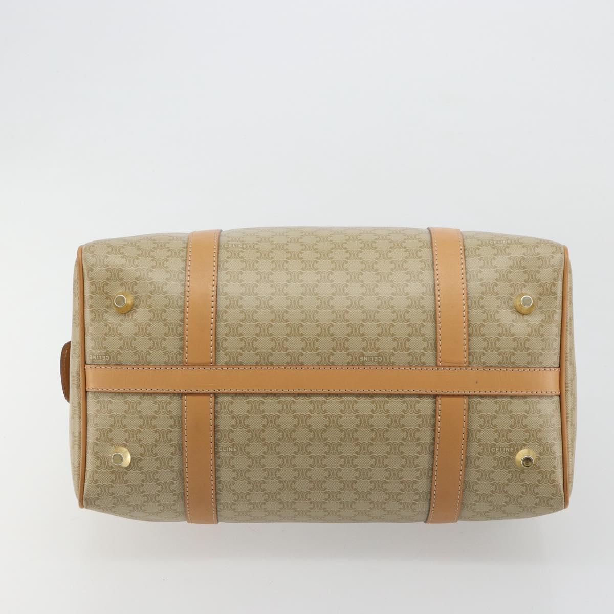 CELINE Macadam Canvas Hand Bag PVC Beige Gold Auth 183269A