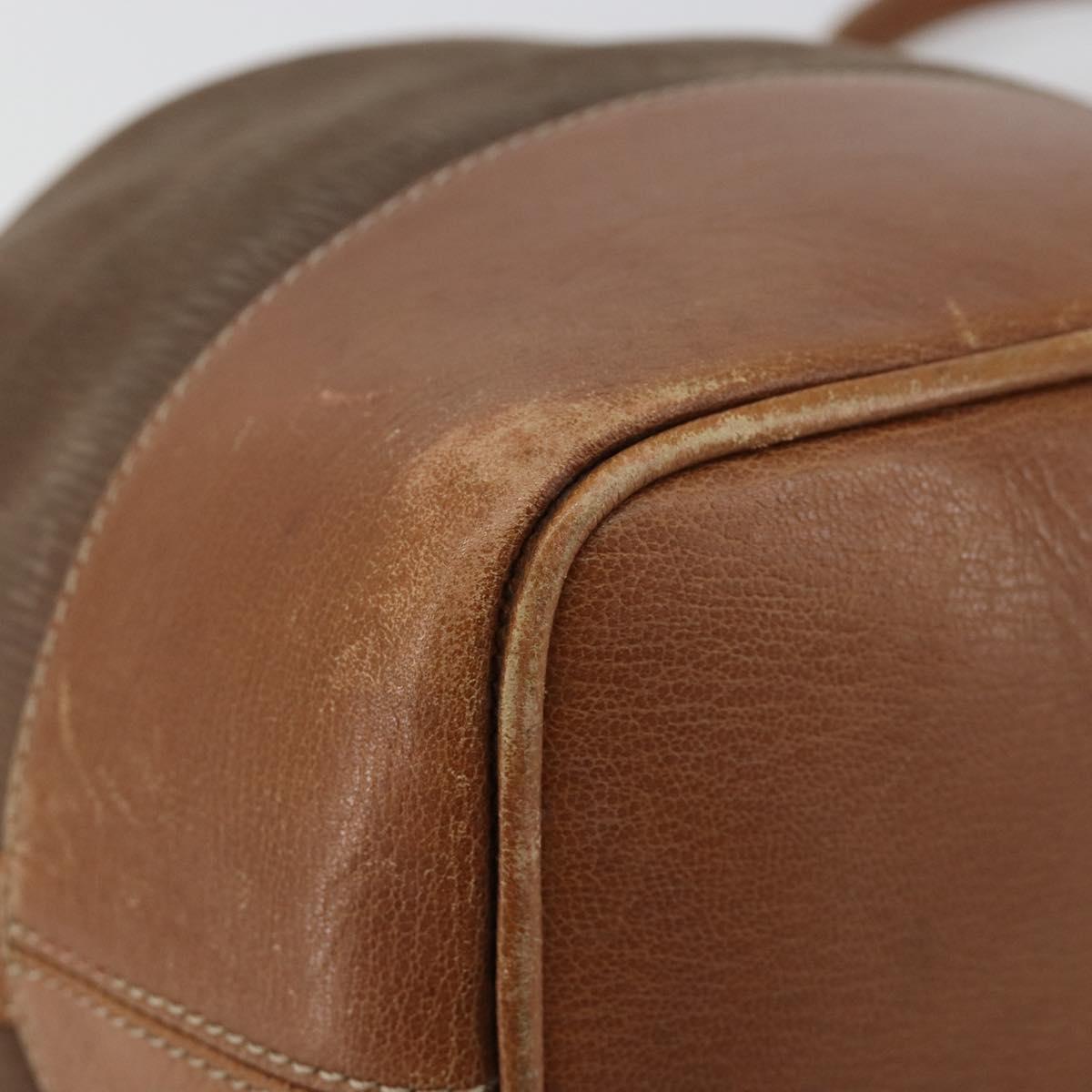 LOEWE Purse Shoulder Bag Suede Brown Gold Auth 183287