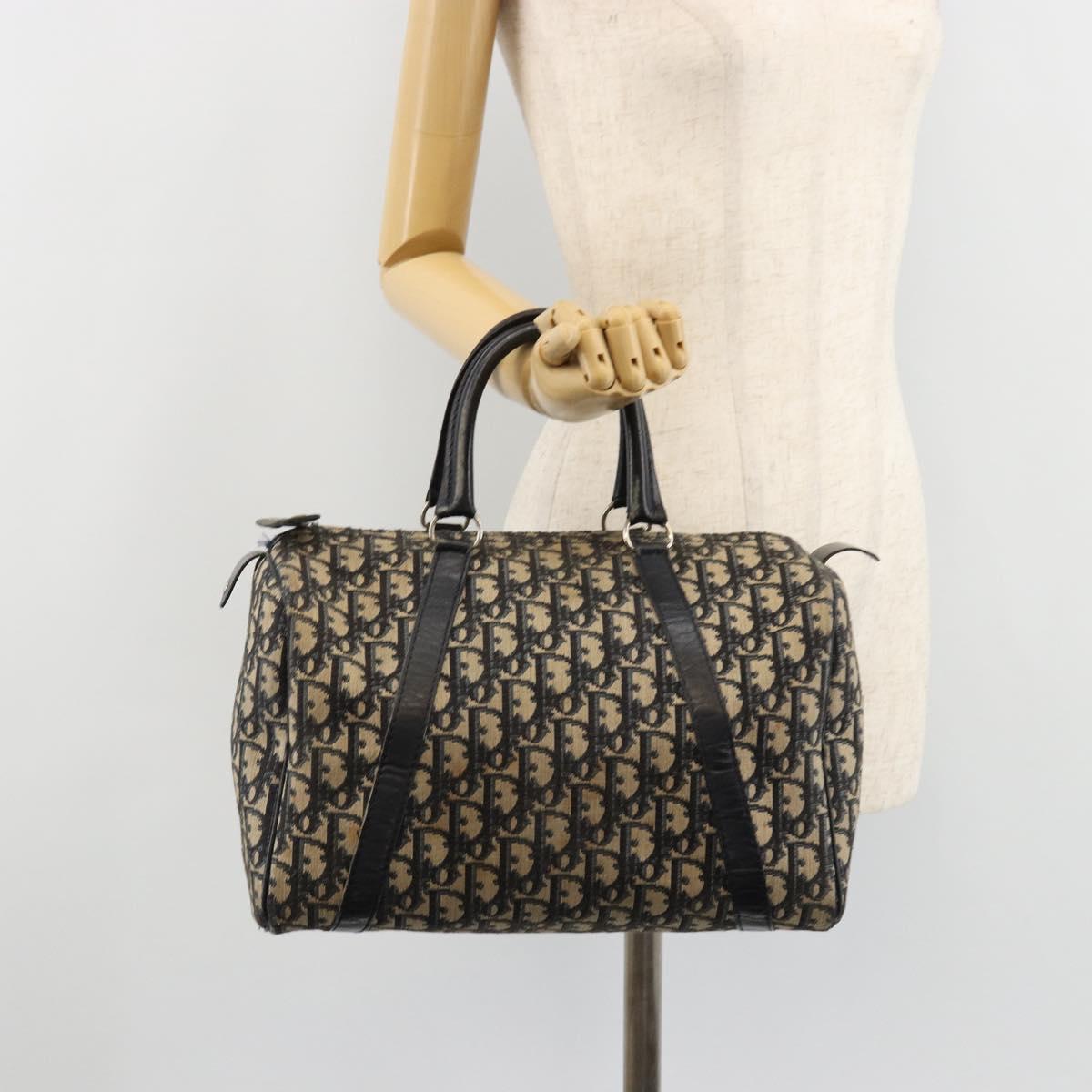 Christian Dior Trotter Canvas Hand Bag Navy Auth 183293A