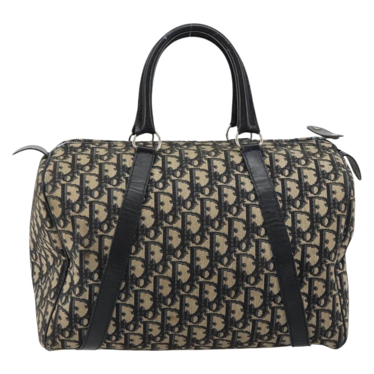 Christian Dior Trotter Canvas Hand Bag Navy Auth 183293A