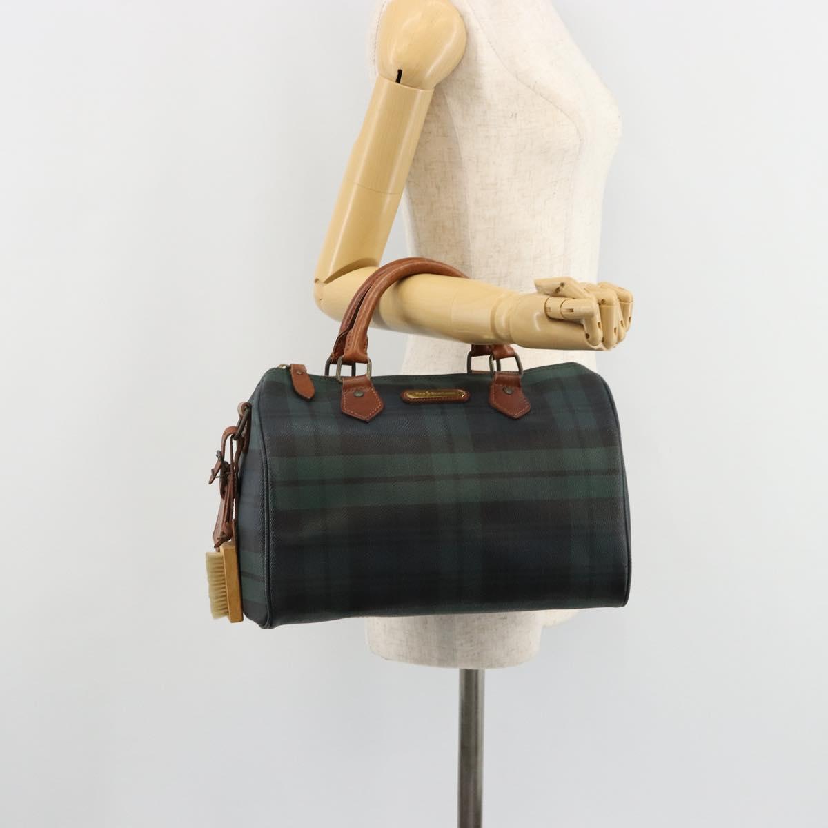 Polo Ralph Lauren Boston Bag Leather PVC Green Auth 183300A