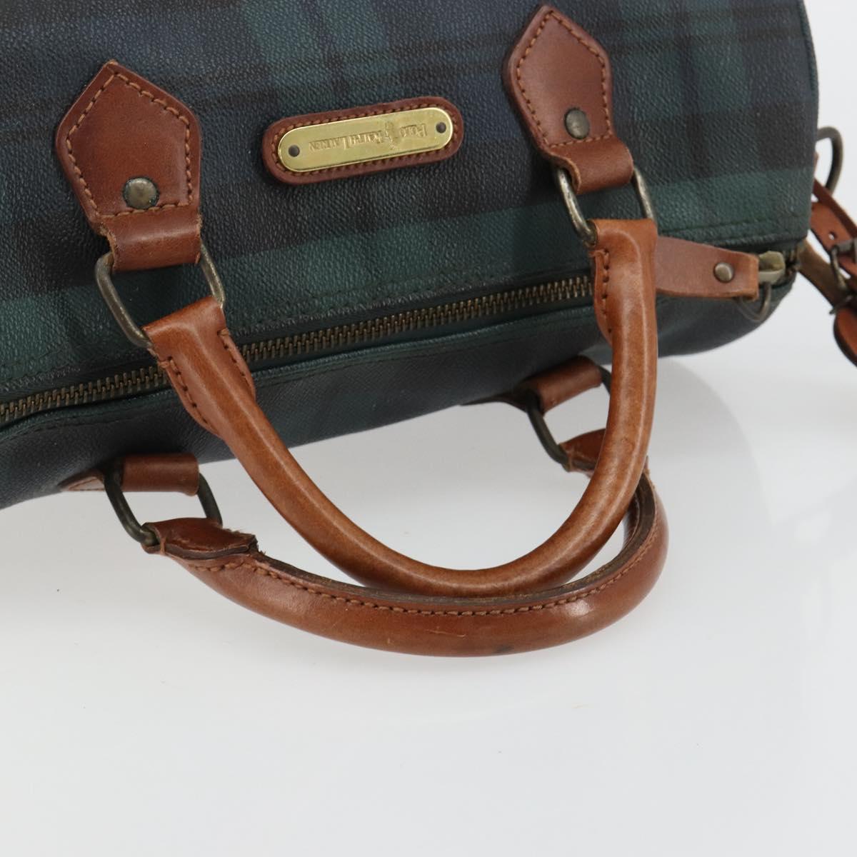 Polo Ralph Lauren Boston Bag Leather PVC Green Auth 183300A