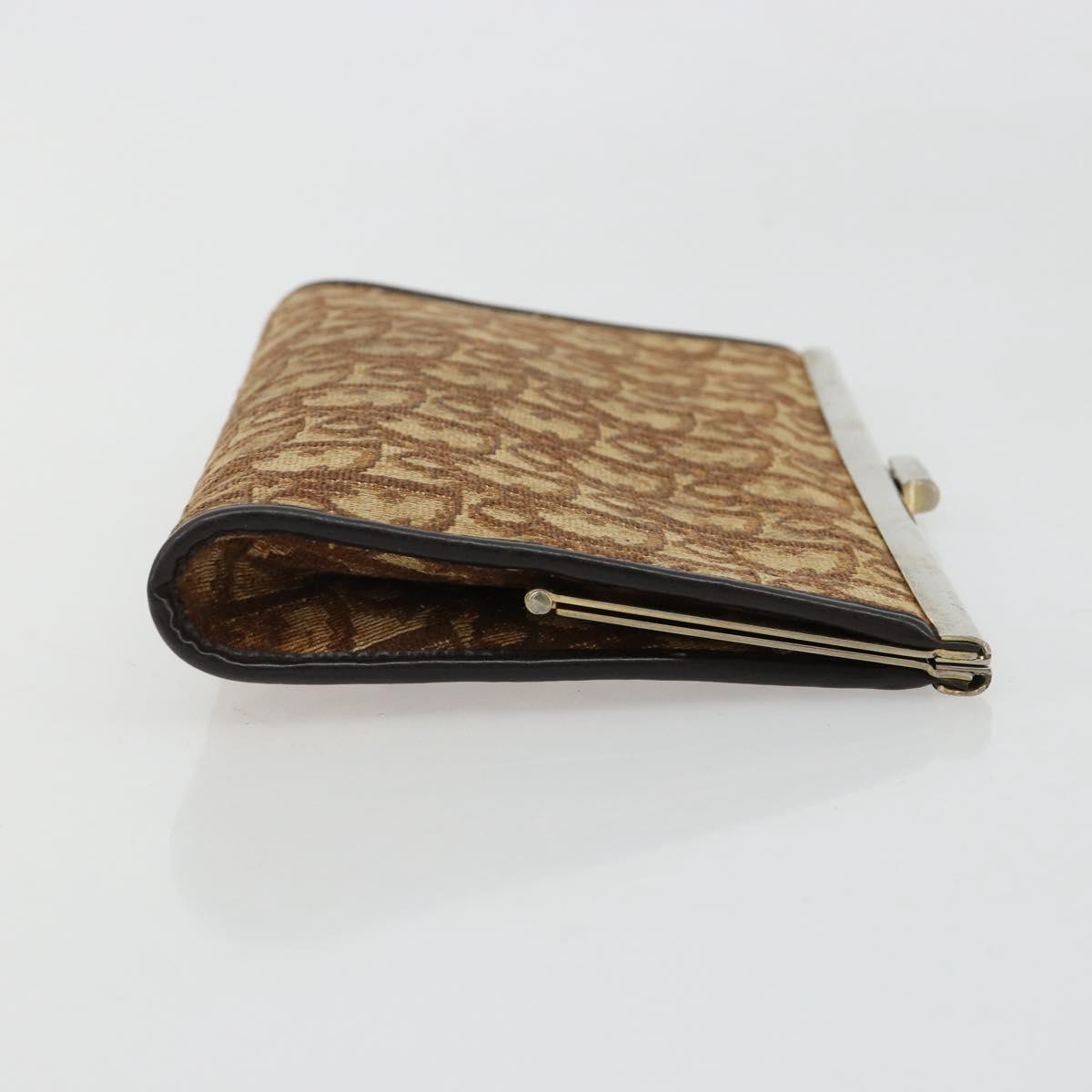 Christian Dior Trotter Canvas Pouch Brown Gold Auth 183308