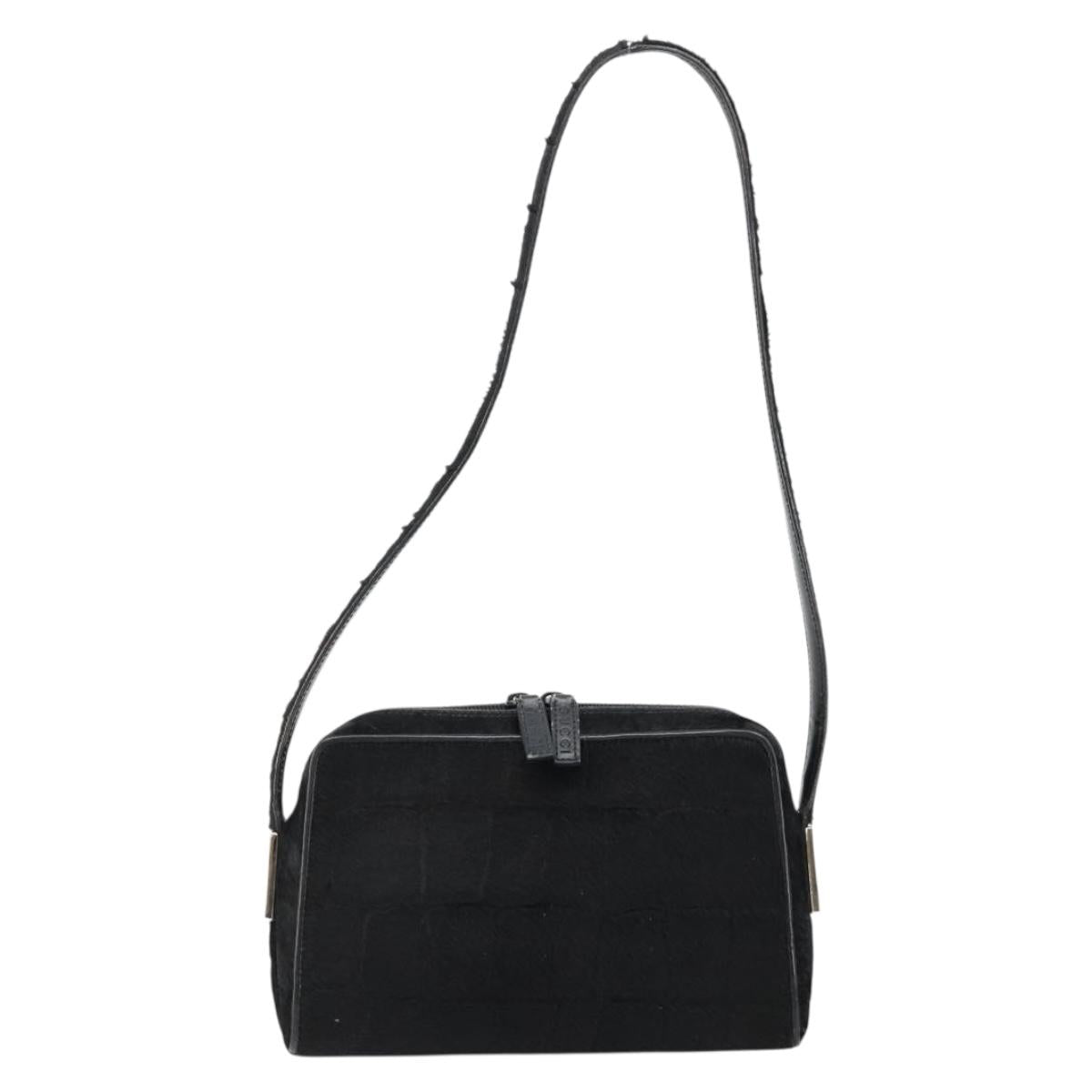 GUCCI Shoulder Bag Harako leather Black Silver 007 1014 0274 5 Auth 183309