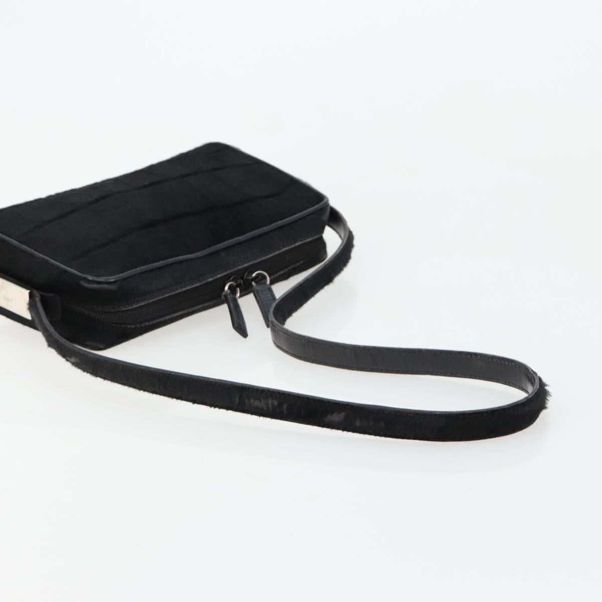 GUCCI Shoulder Bag Harako leather Black Silver 007 1014 0274 5 Auth 183309