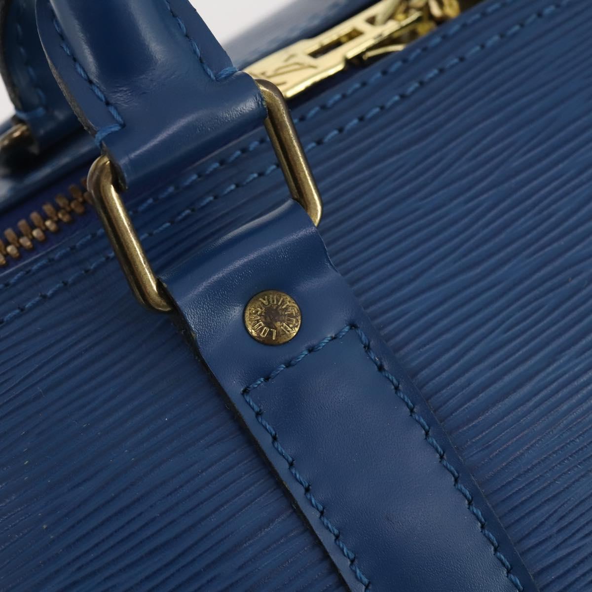 LOUIS VUITTON Epi Keepall 45 Boston Bag Blue M42975 LV Auth 183312