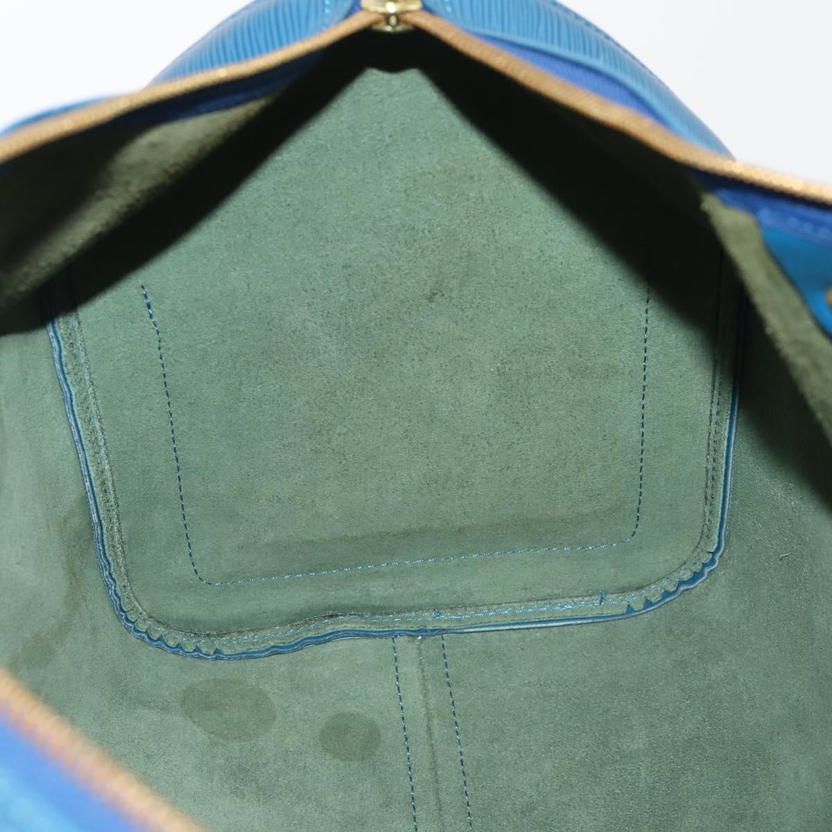 LOUIS VUITTON Epi Keepall 45 Boston Bag Blue M42975 LV Auth 183312