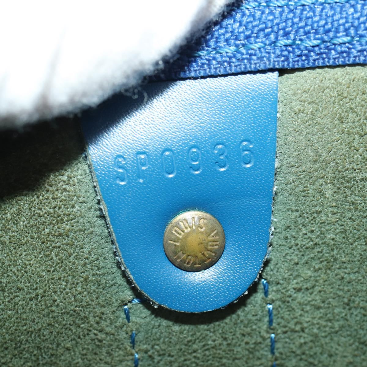 LOUIS VUITTON Epi Keepall 45 Boston Bag Blue M42975 LV Auth 183312
