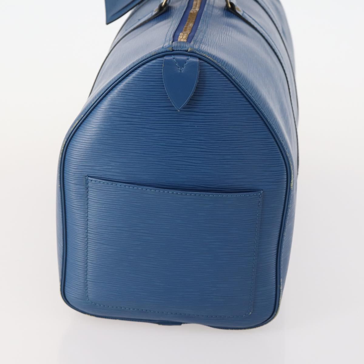 LOUIS VUITTON Epi Keepall 45 Boston Bag Blue M42975 LV Auth 183312