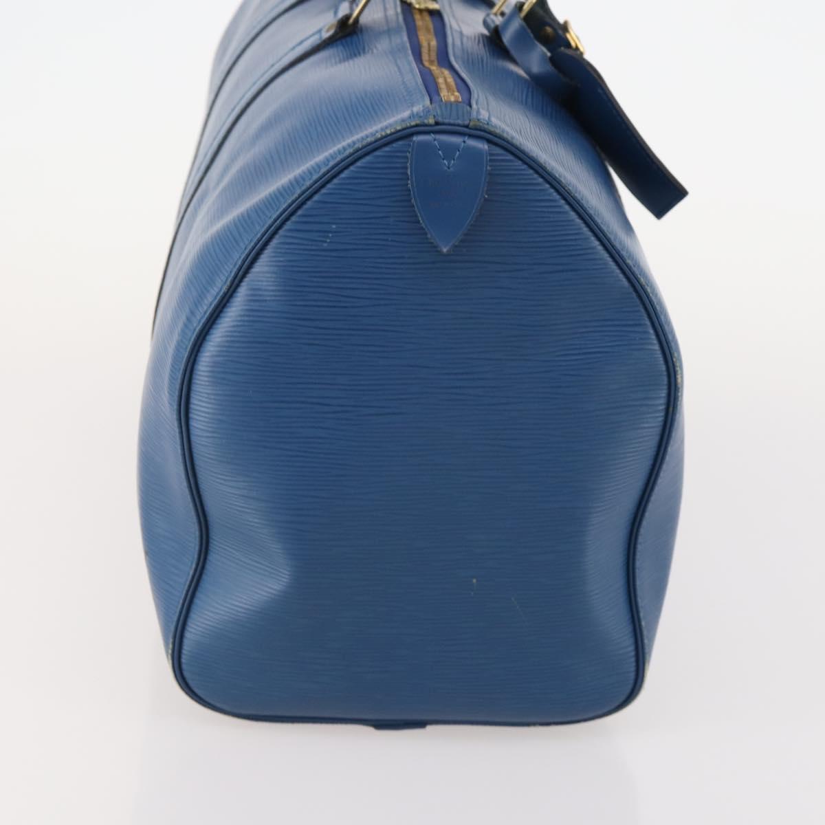 LOUIS VUITTON Epi Keepall 45 Boston Bag Blue M42975 LV Auth 183312