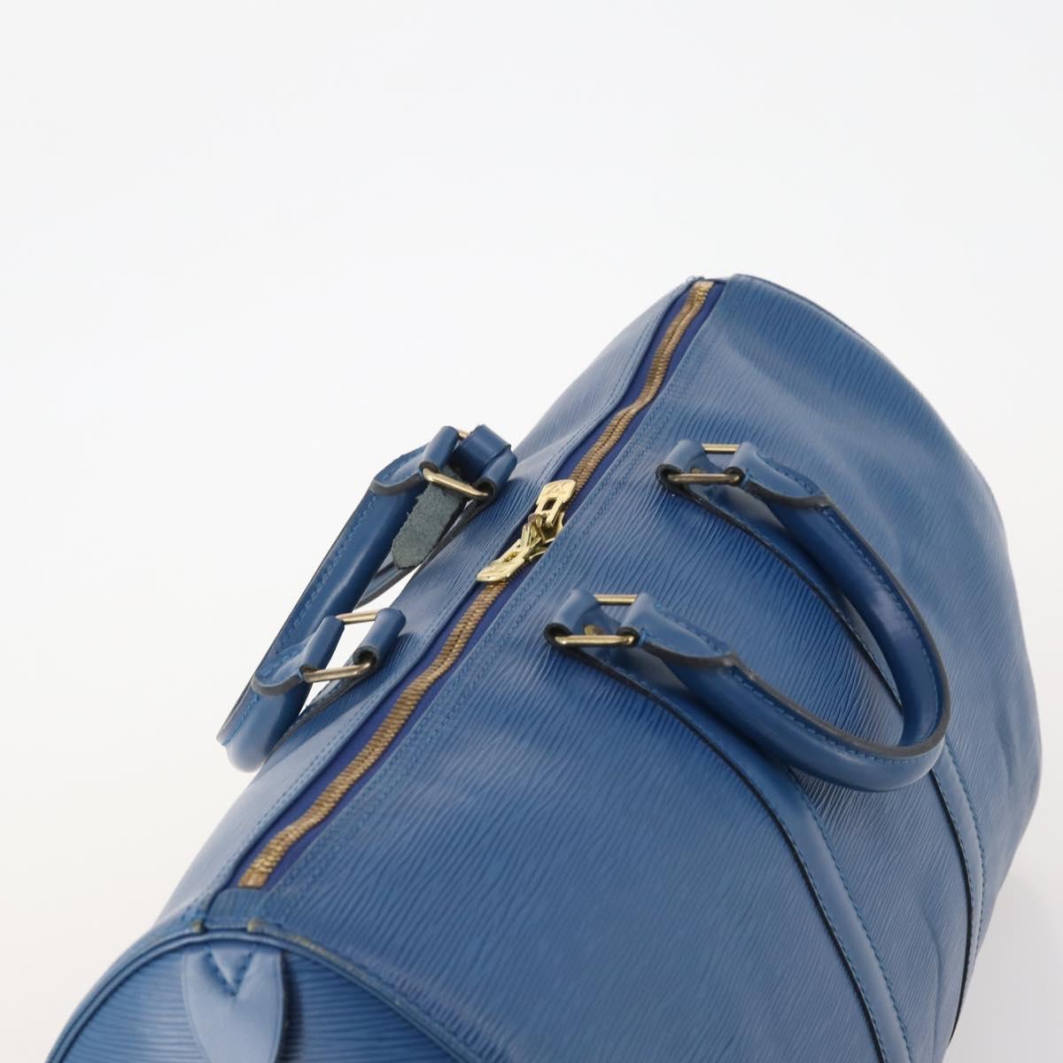 LOUIS VUITTON Epi Keepall 45 Boston Bag Blue M42975 LV Auth 183312