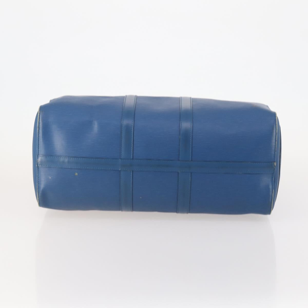 LOUIS VUITTON Epi Keepall 45 Boston Bag Blue M42975 LV Auth 183312
