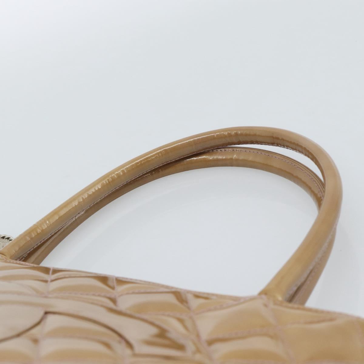 CHANEL Standard Tote Bag Patent leather Gold Silver CC Auth 183335A