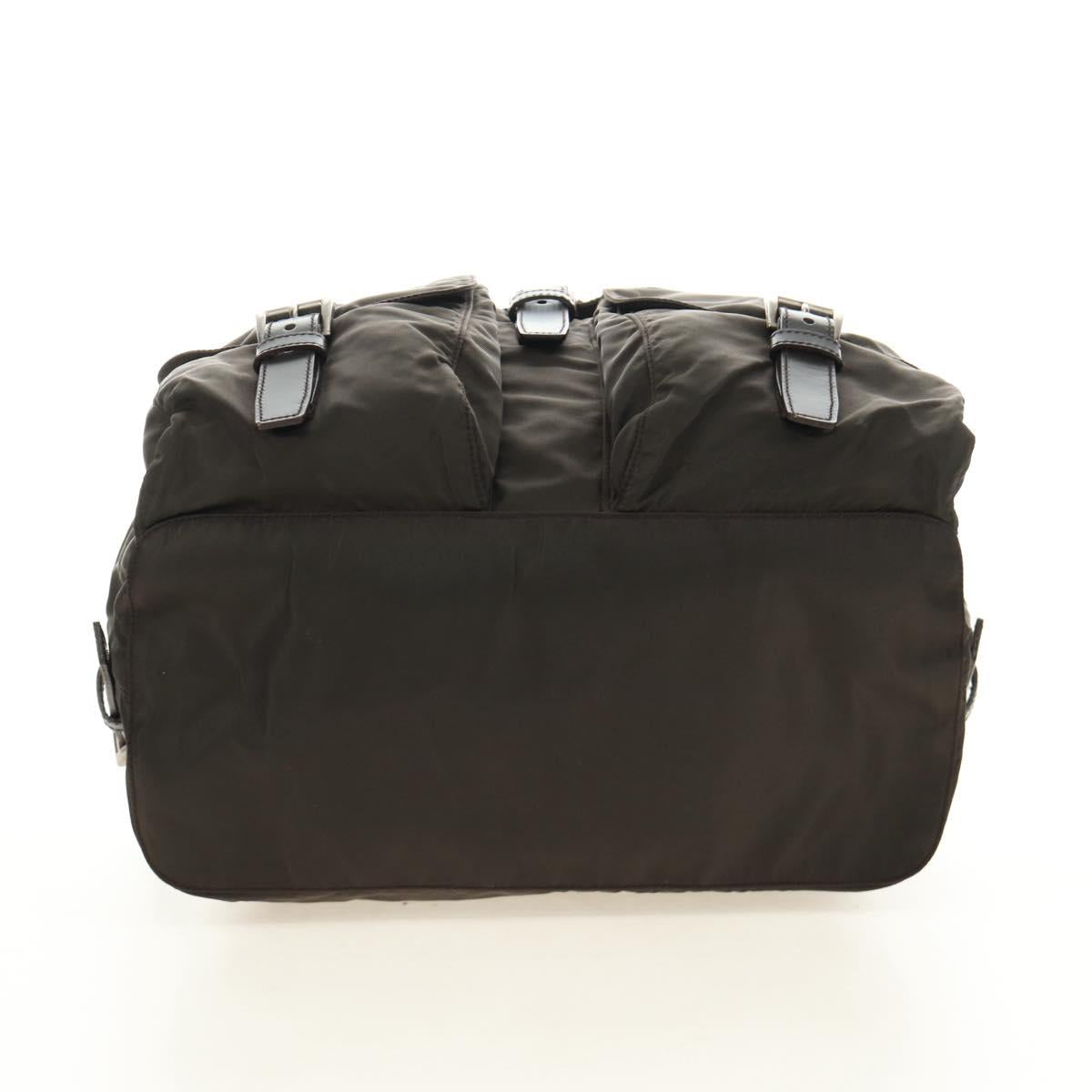 PRADA Backpack Nylon Khaki Silver Auth 183339V