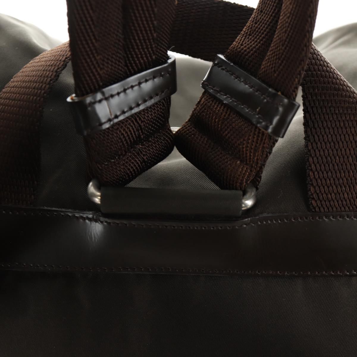 PRADA Backpack Nylon Khaki Silver Auth 183339V