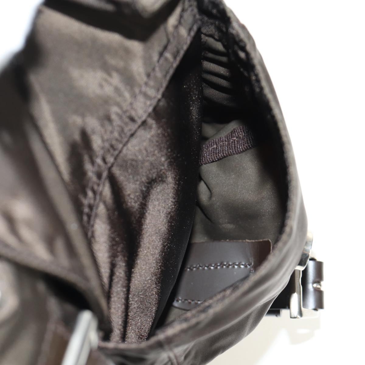 PRADA Backpack Nylon Khaki Silver Auth 183339V