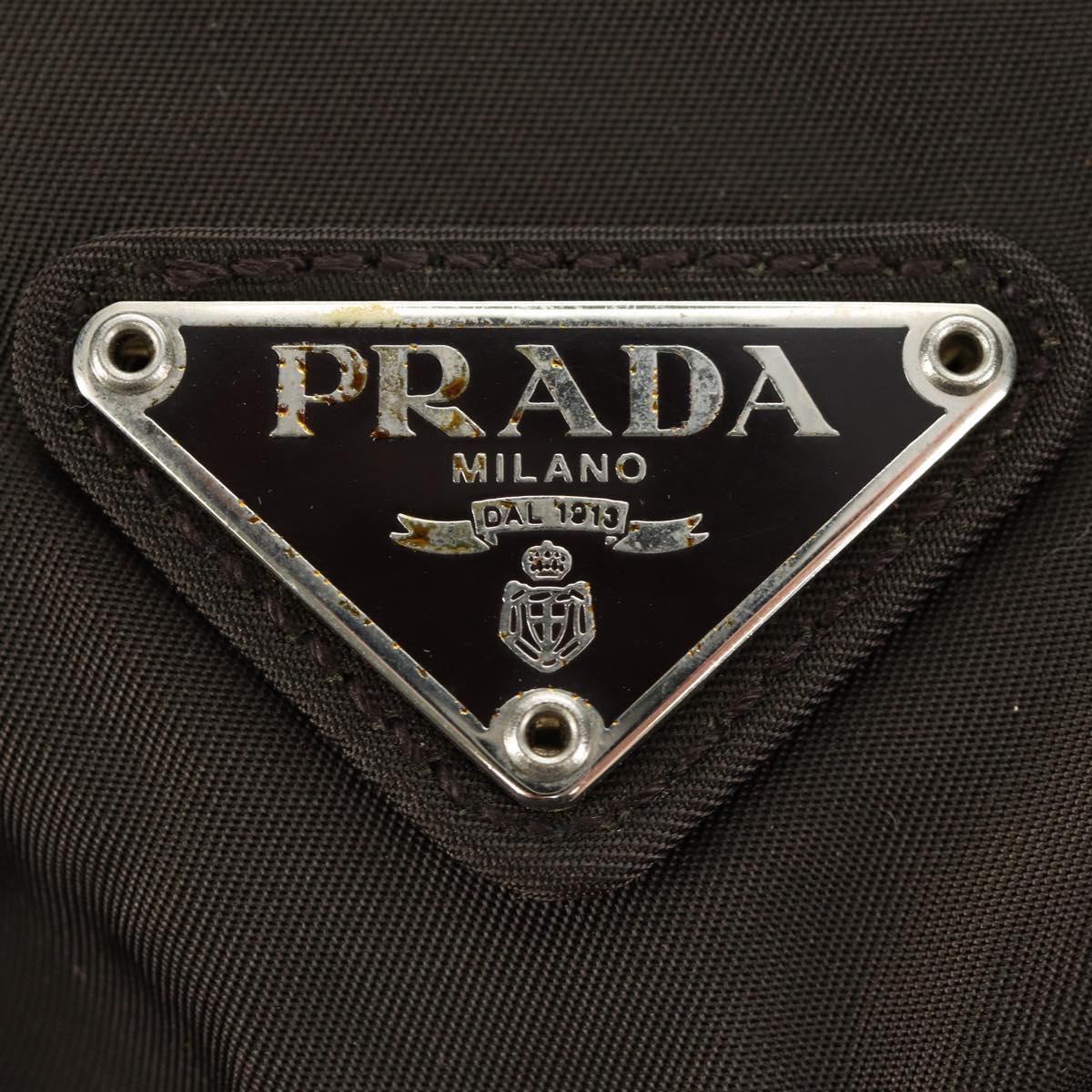 PRADA Backpack Nylon Khaki Silver Auth 183339V