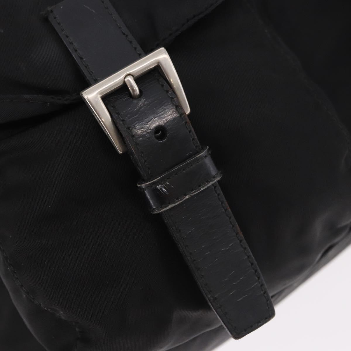 PRADA Backpack Nylon Black Silver Auth 183352A