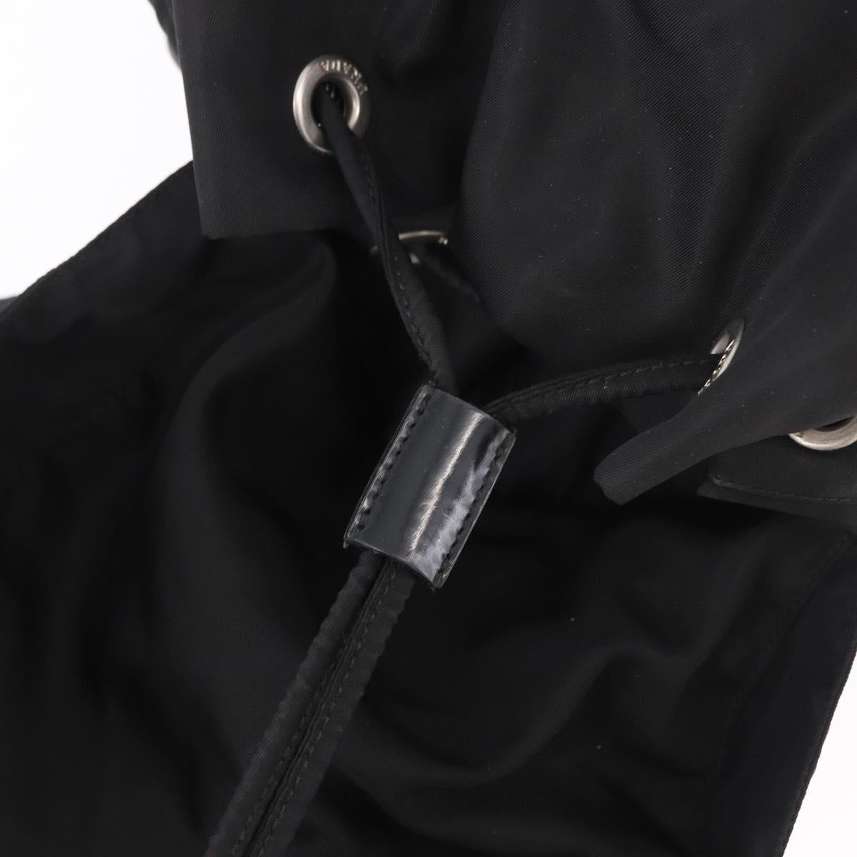 PRADA Backpack Nylon Black Silver Auth 183352A