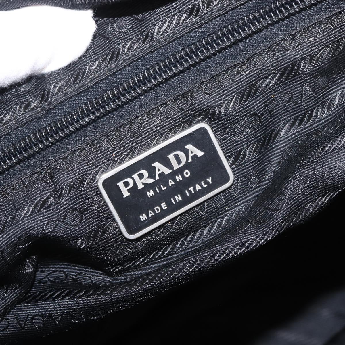 PRADA Backpack Nylon Black Silver Auth 183352A