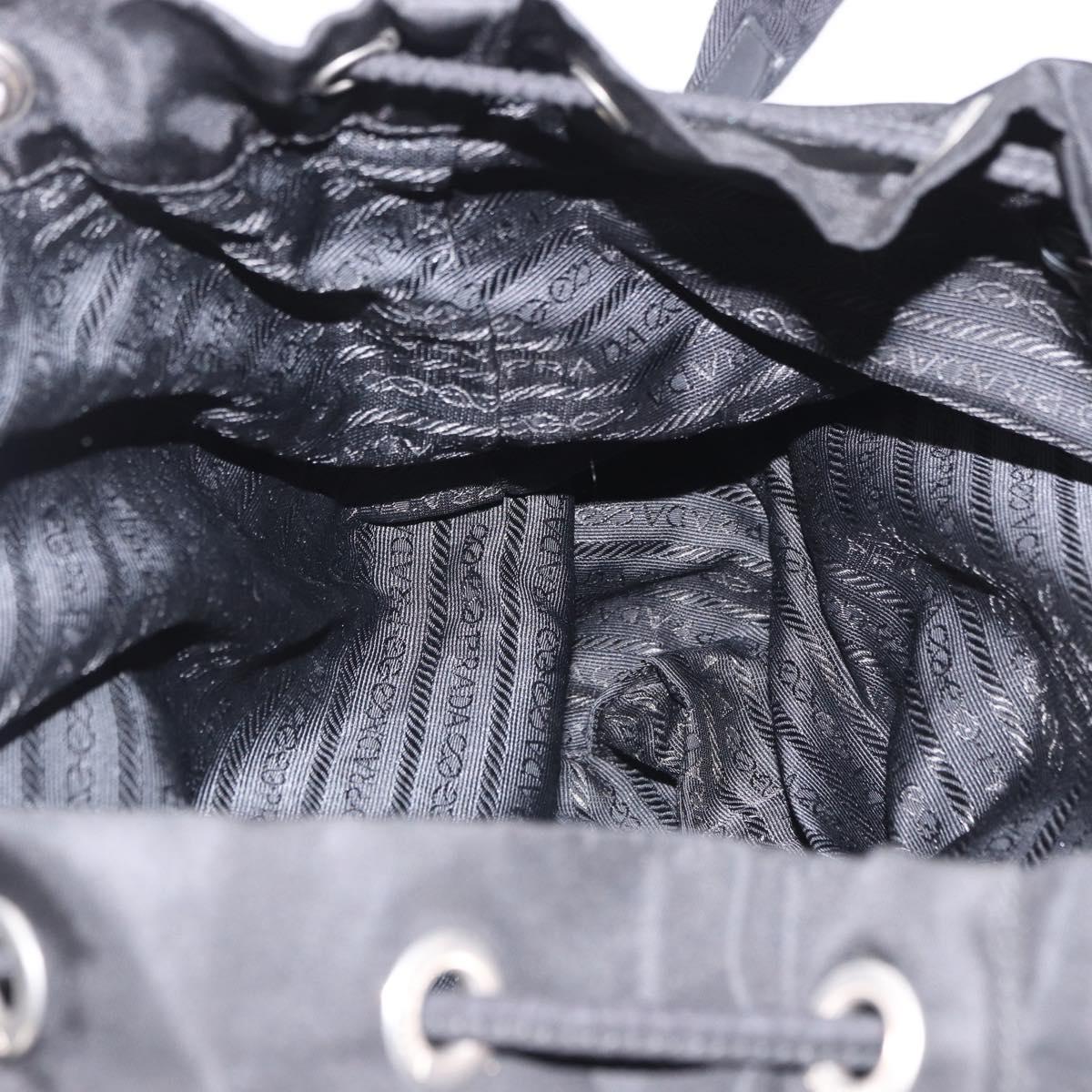 PRADA Backpack Nylon Black Silver Auth 183352A