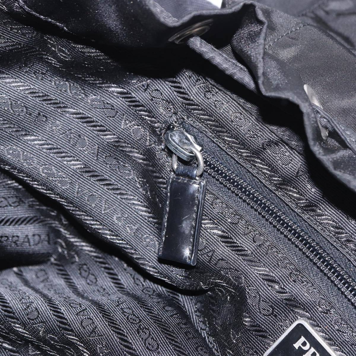 PRADA Backpack Nylon Black Silver Auth 183352A